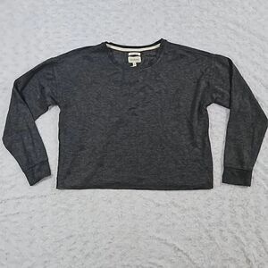 Thread and supply womens medium gray crop sweatshirt stars cozy soft lounge